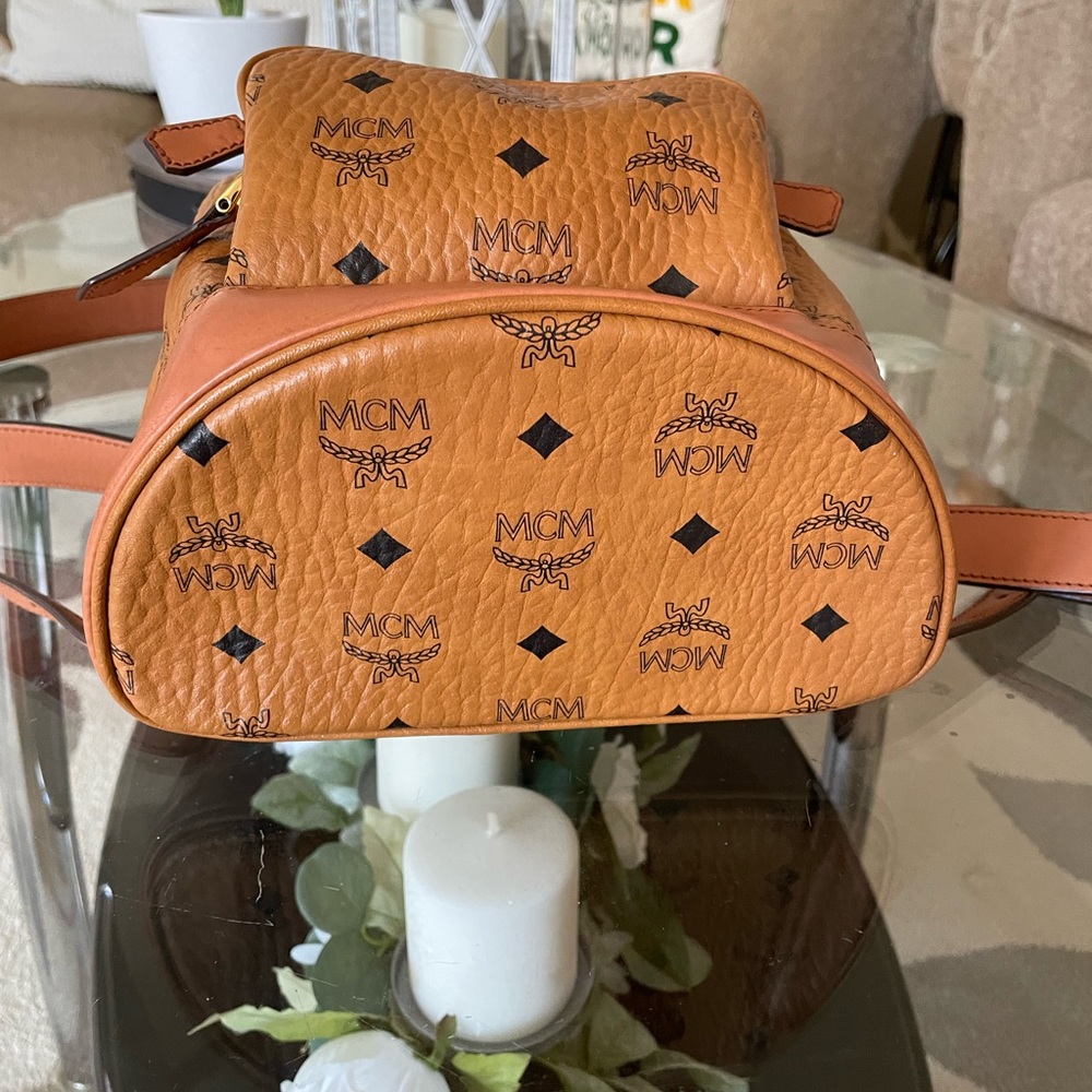 Mcm Heritage Drawstring Small Backpack Leather - image 6